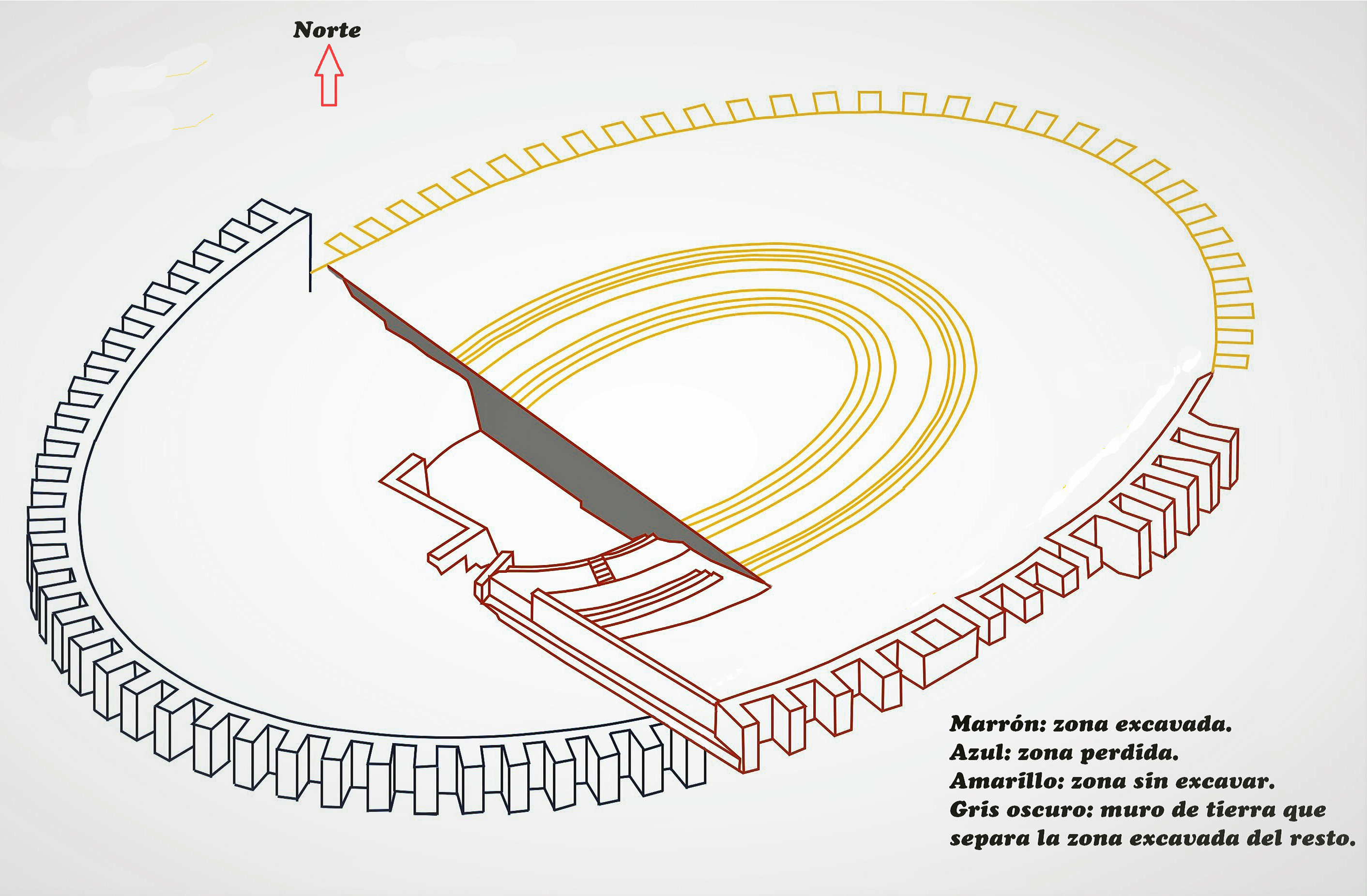 Plano del estado actual de las excavaciones.